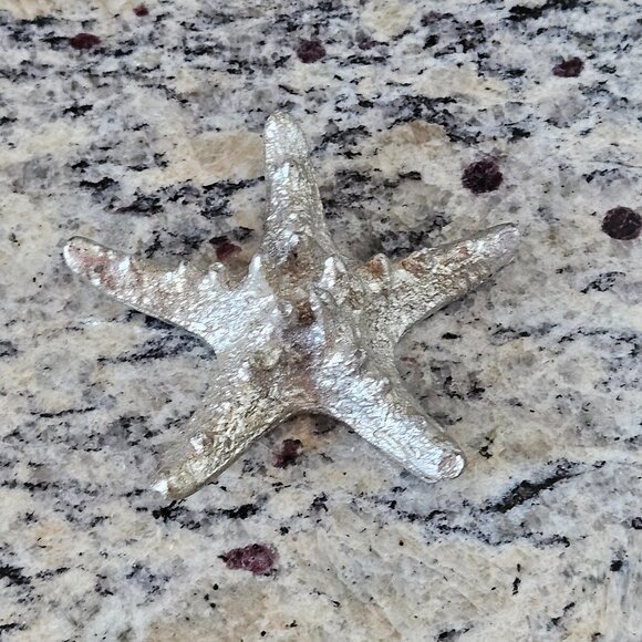 REGINA ANDREW MODERN SILVER STARFISH COASTAL BEACH VASE FILLER HOME TABLE DECOR - Picture 1 of 7